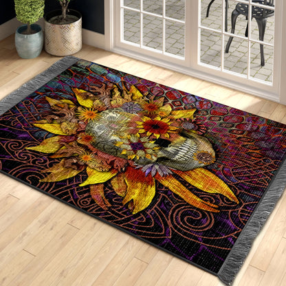 Sunflower Skull CL260850MDO Decorative Floor-cloth
