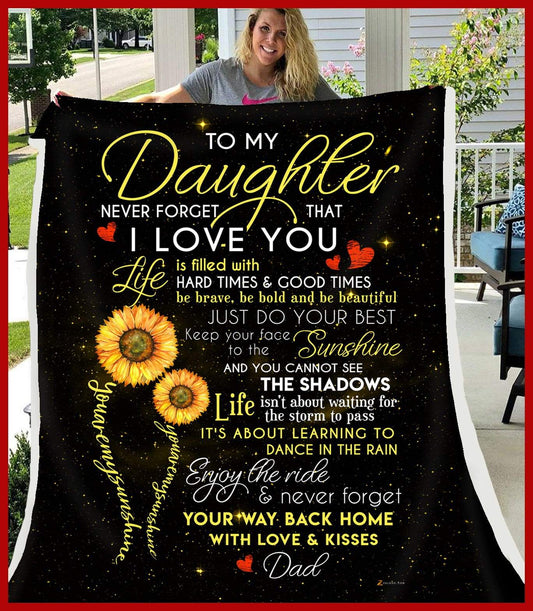 Sunflower To My Daughter CL250947MDF Sherpa Fleece Blanket