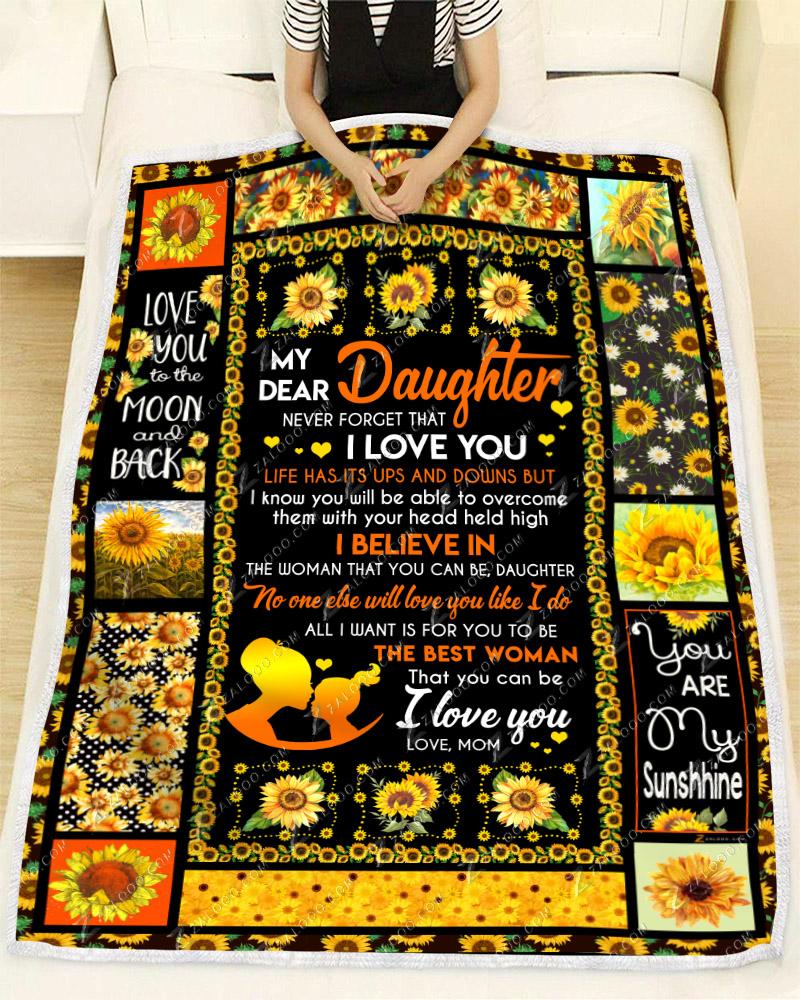 Sunflower To My Daughter CL260941MDF Sherpa Fleece Blanket