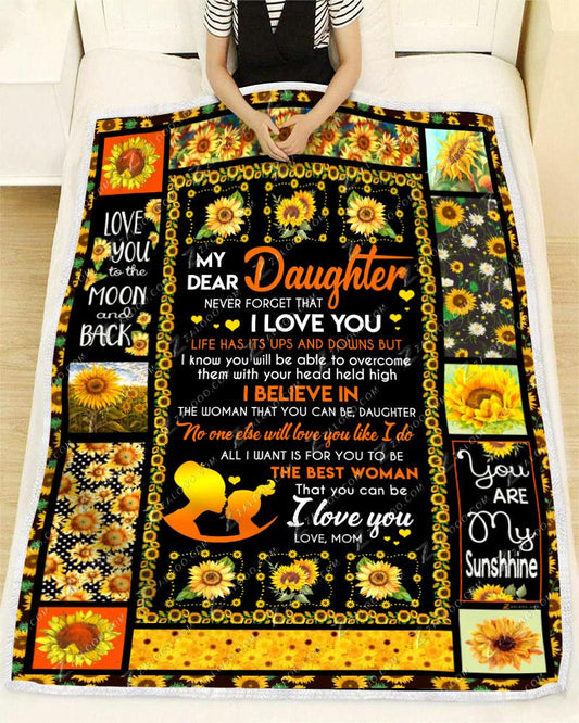 Sunflower To My Daughter CL260941MDF Sherpa Fleece Blanket