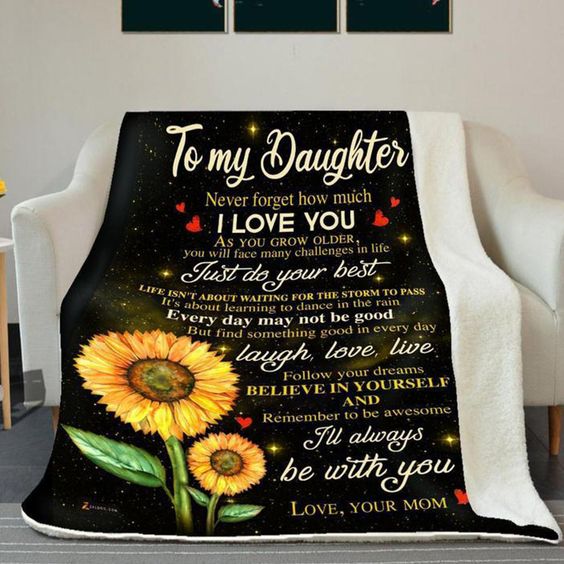 Sunflower To My Daughter CLA0810440F Sherpa Fleece Blanket