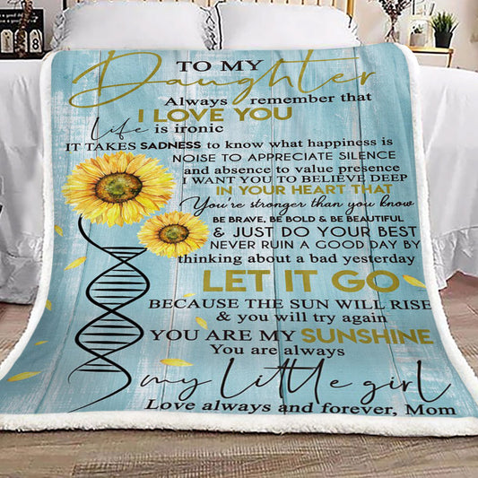Sunflower To My Daughter From Mom CL16110597MDF Sherpa Fleece Blanket