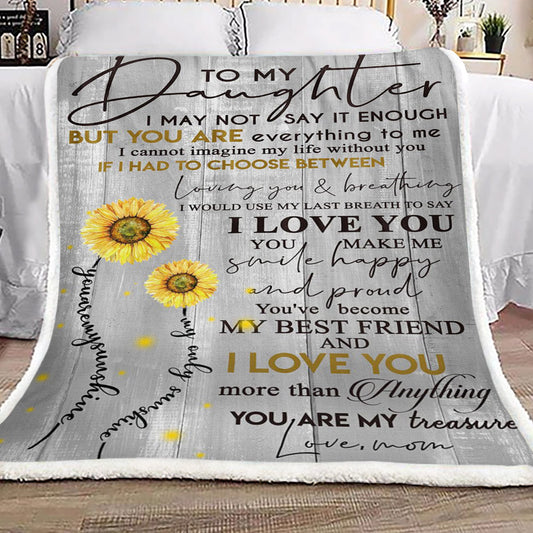 Sunflower To My Daughter From Mom CL16110601MDF Sherpa Fleece Blanket