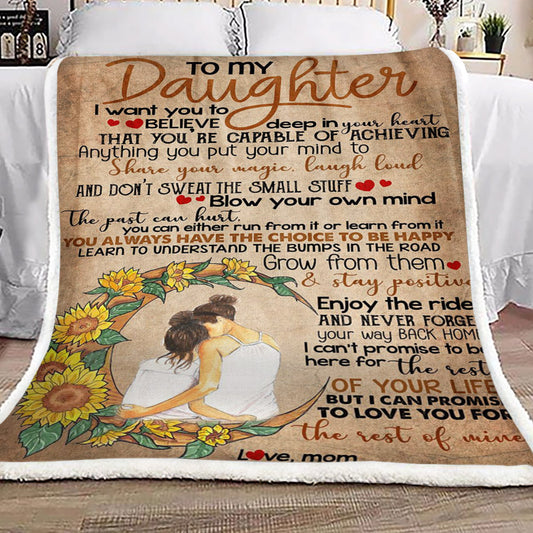 Sunflower To My Daughter From Mom CL16110602MDF Sherpa Fleece Blanket
