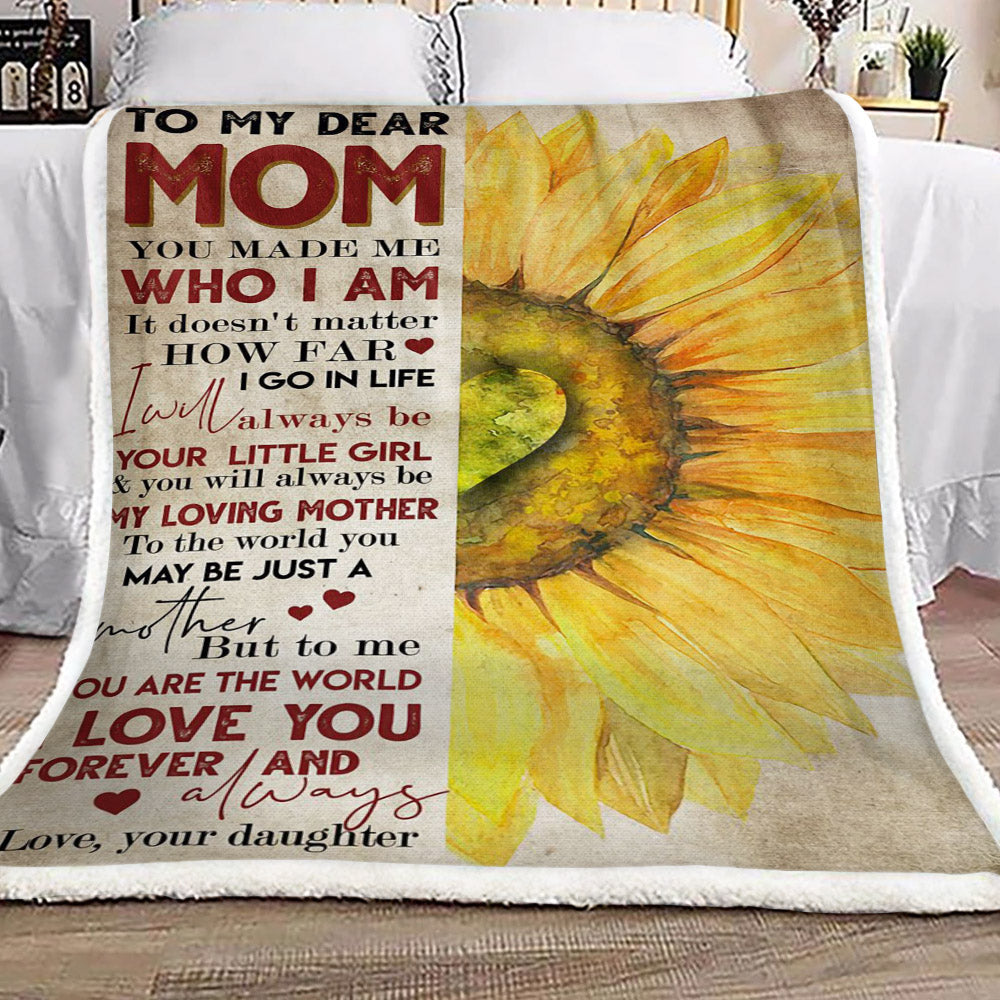 Sunflower To My Dear Mom Love You Daughter CL16110623MDF Sherpa Fleece Blanket