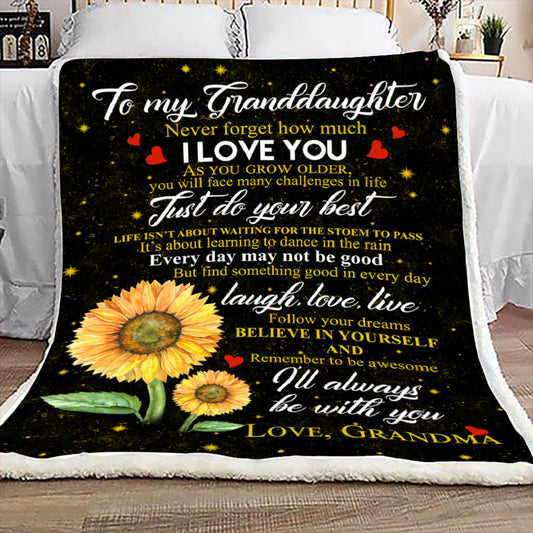 Sunflower To My Granddaughter From Grandma CL11110141MDF Sherpa Fleece Blanket
