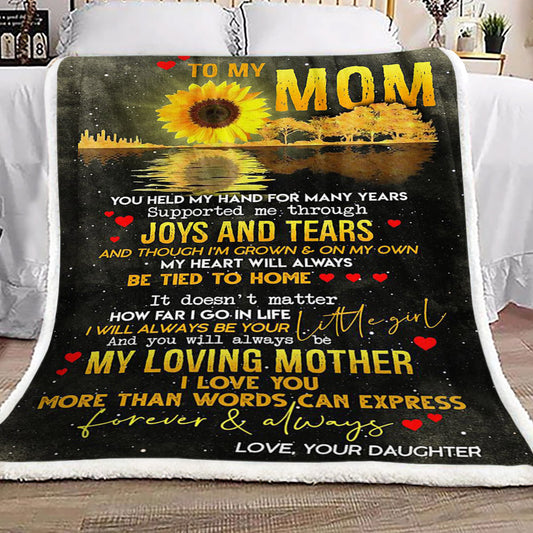 Sunflower To My Mom Love Your Daughter CL16110636MDF Sherpa Fleece Blanket
