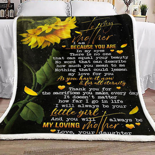 Sunflower To My Mother Love Your Daughter CL16110641MDF Sherpa Fleece Blanket
