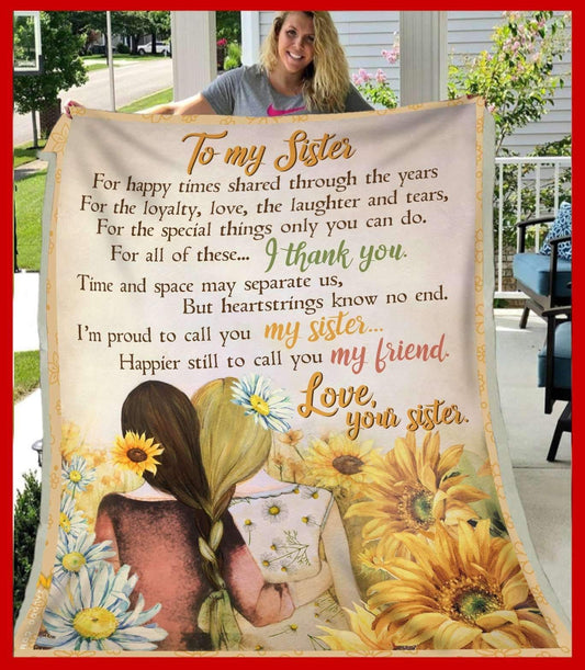 Sunflower To My Sister CL25110858MDF Sherpa Fleece Blanket