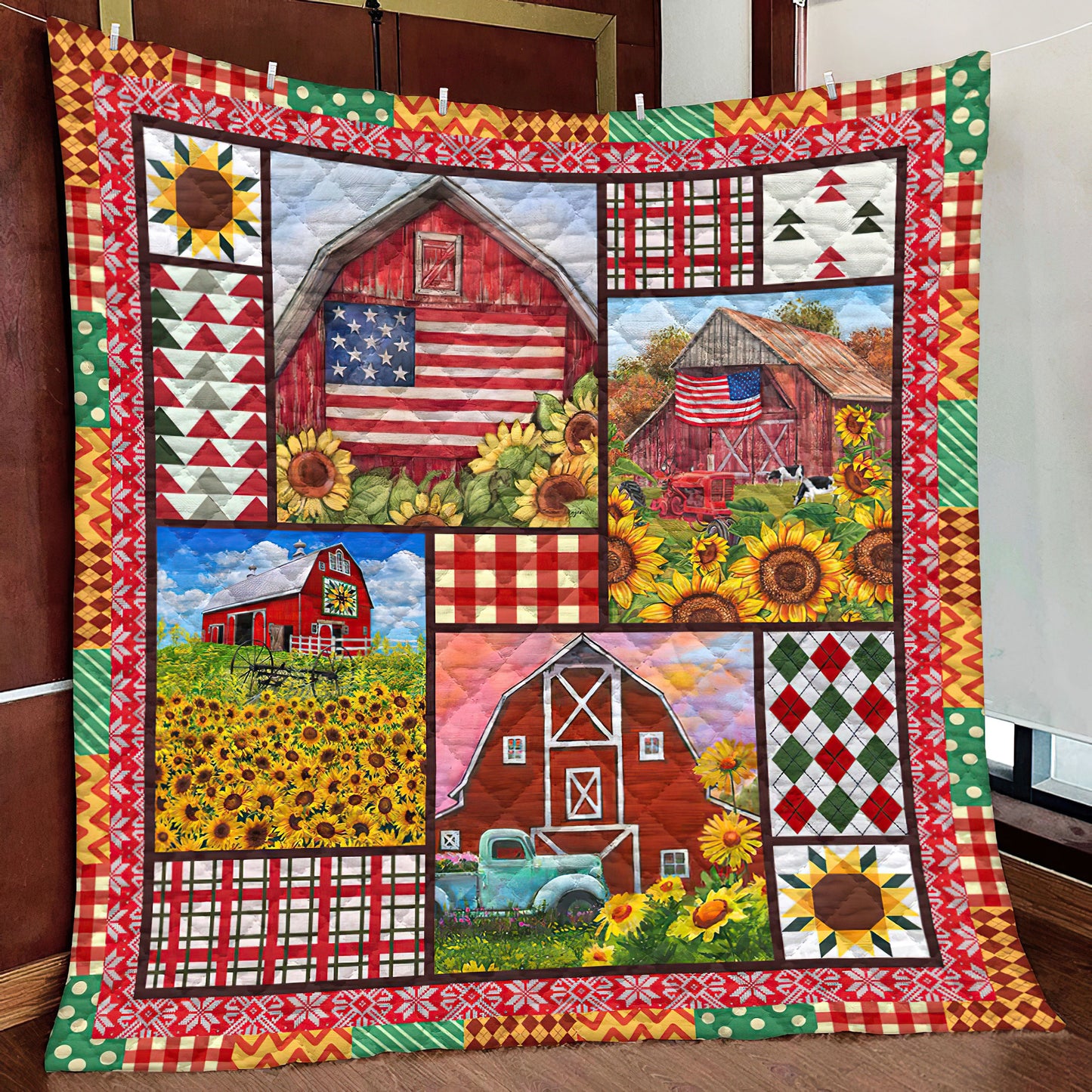 Sunflower Farm HM221006D Quilt Blanket