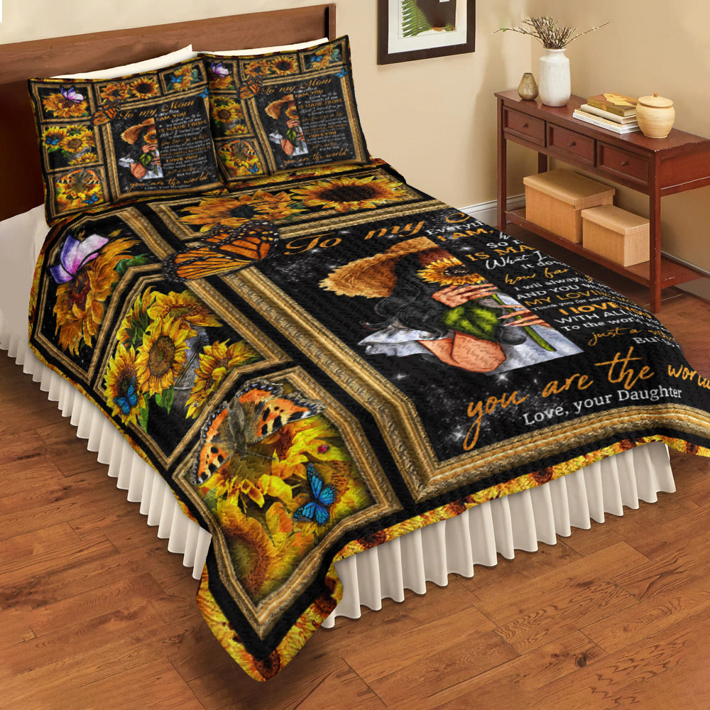 Happy Mother's Day Sunflower Quilt Bed Sheet HN11042311QB