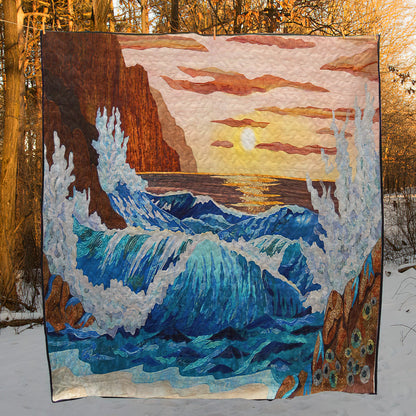 Sunset Beach CLM0611686 Quilt Blanket