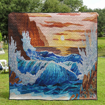 Sunset Beach CLM0611686 Quilt Blanket