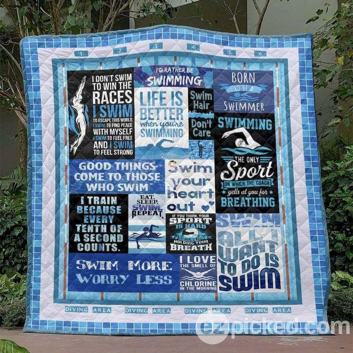 Swim Your Heart Out PK300572 Quilt Blanket