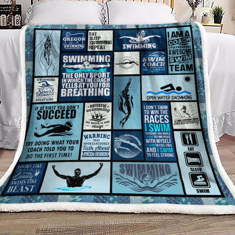 Swimming BT1610353F Sherpa Fleece Blanket