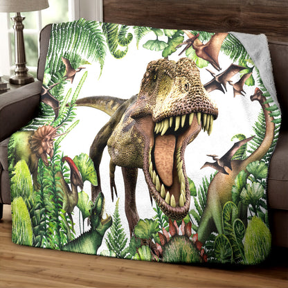 T Rex Dinosaur TL270872F Sherpa Fleece Blanket