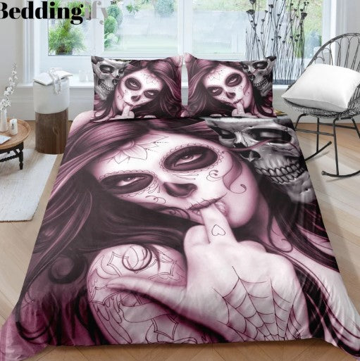 Tattoo Girl King Skull CL23100481MDB Bedding Sets