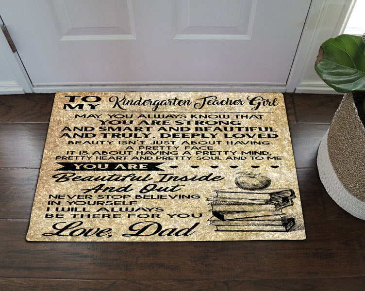 Teacher To My Kindergarten Teacher Girl Love Dad CL18110947MDD Non-slip Door mats