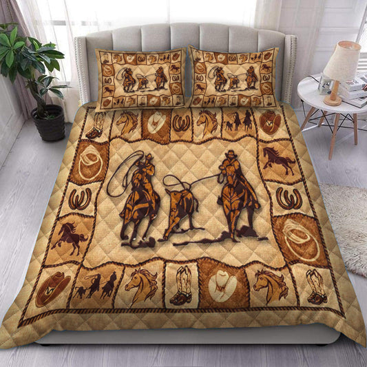 Team Roping Quilt Bedding Set HM1709005