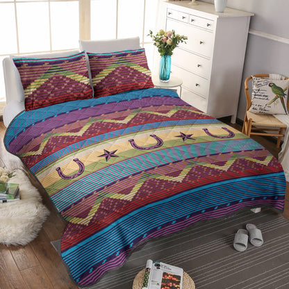 Texas Sky Star Horseshoe CLP260957B Quilt Bedding Set
