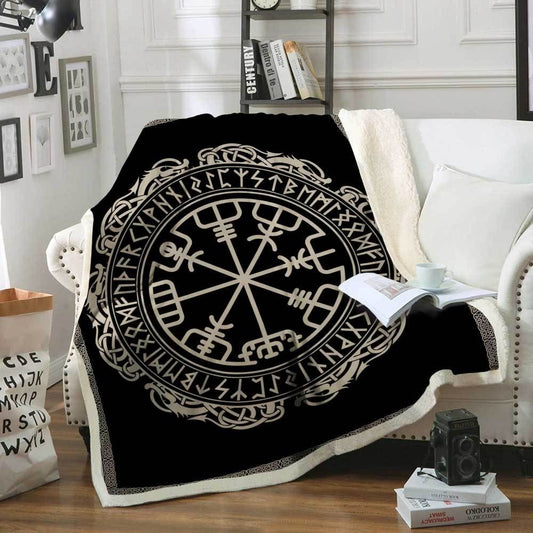 The Vegvisir Symbol Viking CL2100145MDF Sherpa Fleece Blanket