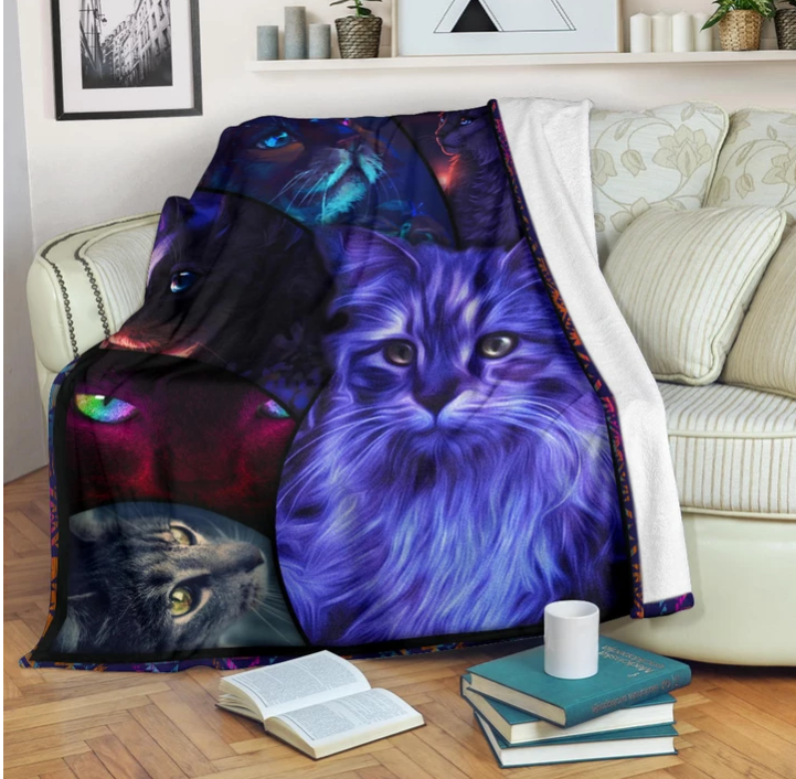 The Fancy Cat CLM1810173S Sherpa Fleece Blanket