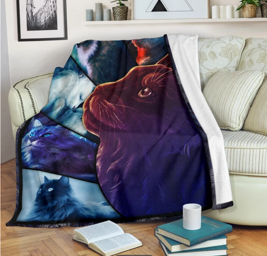 The Fancy Cat CLM1810174S Sherpa Fleece Blanket