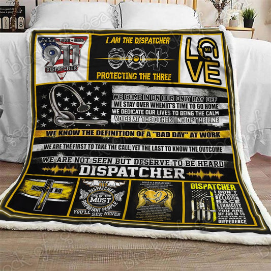 The Thin Gold Line 911 Dispatchers CL2709474MDF Sherpa Fleece Blanket