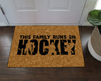 This Family Runs On Hockey CLA1710024D Non-slip Door mats