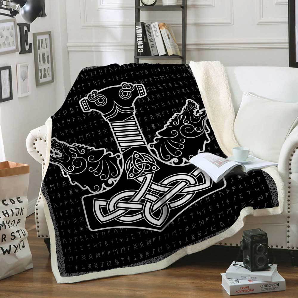 Thor Hammer Mjolnir Viking CL2100154MDF Sherpa Fleece Blanket