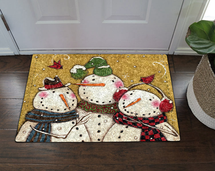 Three Snowmen Christmas VD23100134D Non-slip Door mats