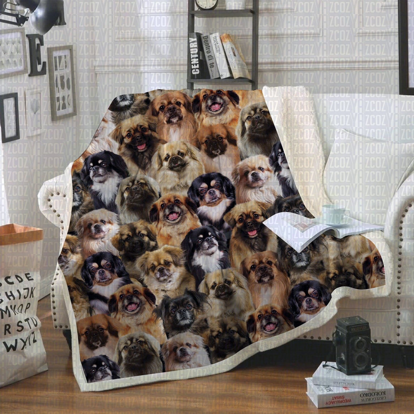 Tibetan Spaniels CL21110859MDF Sherpa Fleece Blanket