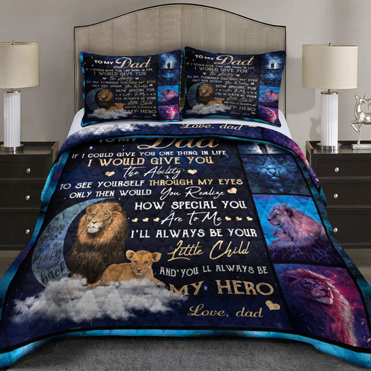 To My Dad You'll Always Be My Hero  - Happy Father's Day Quilt Bedding Set HN17042308QB