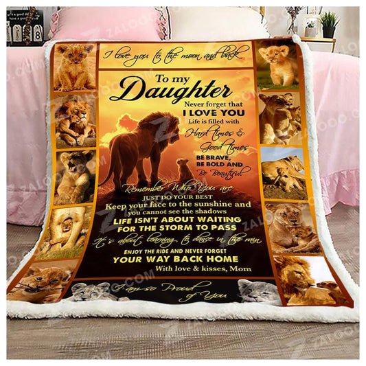 To My Daughter Daughter Mom CL250985MDF Sherpa Fleece Blanket