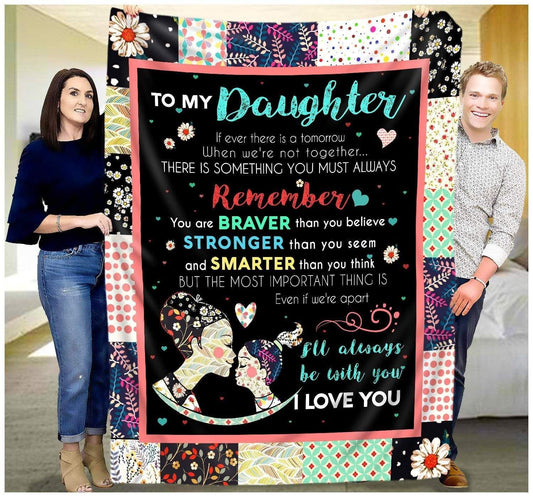 To My Daughter I Love You CL250989MDF Sherpa Fleece Blanket