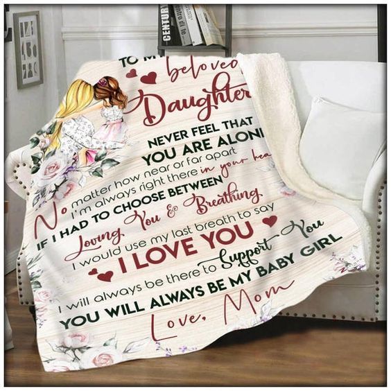 To My Daughter I Will Always Be There To Support You CLA0810455F Sherpa Fleece Blanket