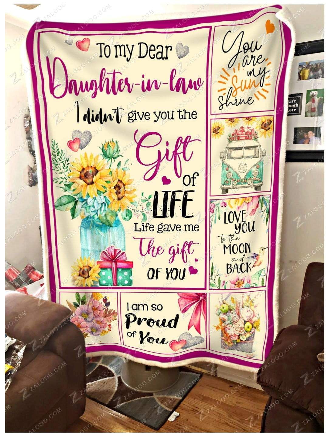 To My Daughter In Law CL260959MDF Sherpa Fleece Blanket