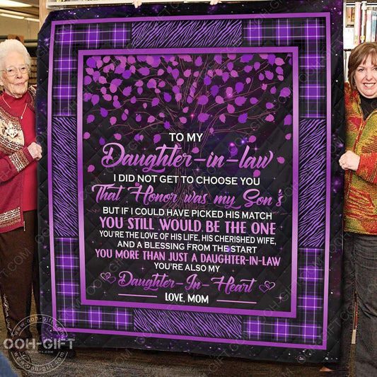 To My Daughter In Law Mom CL01110681MDQ Quilt Blanket