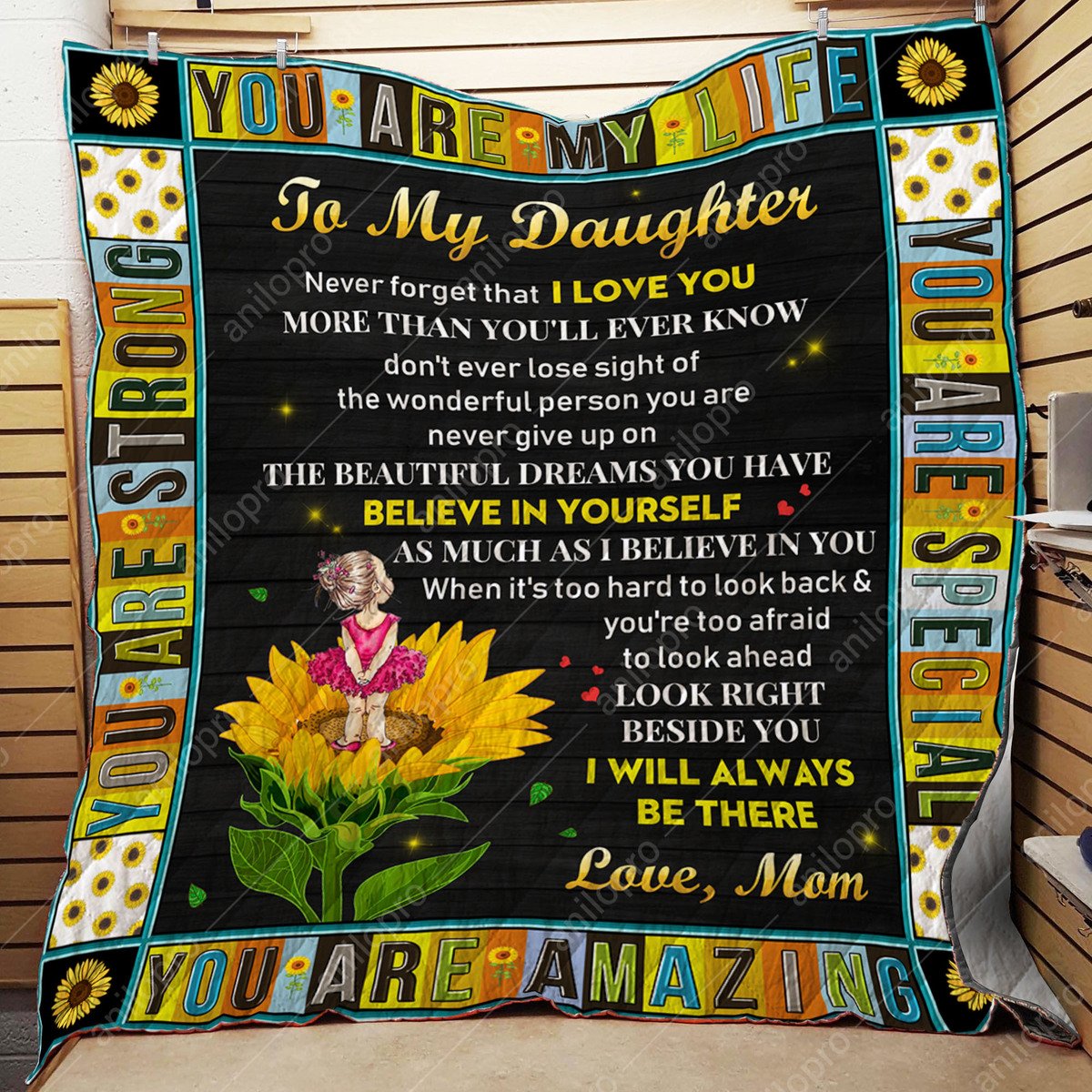 To My Daughter Mom CL01110373MDQ Quilt Blanket