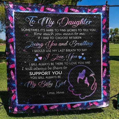 To My Daughter Mom CL01110677MDQ Quilt Blanket