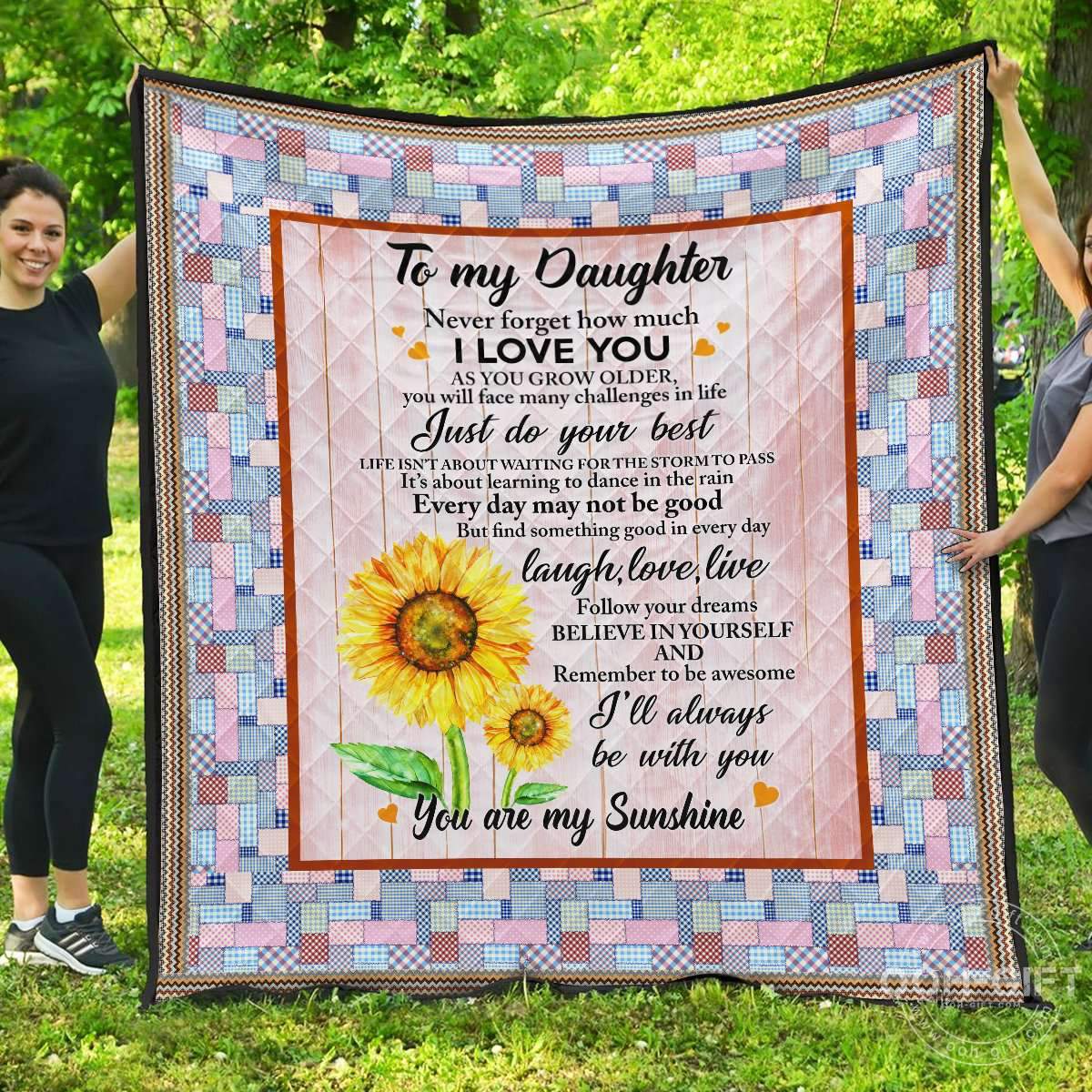 To My Daughter Sunflower CL01110679MDQ Quilt Blanket