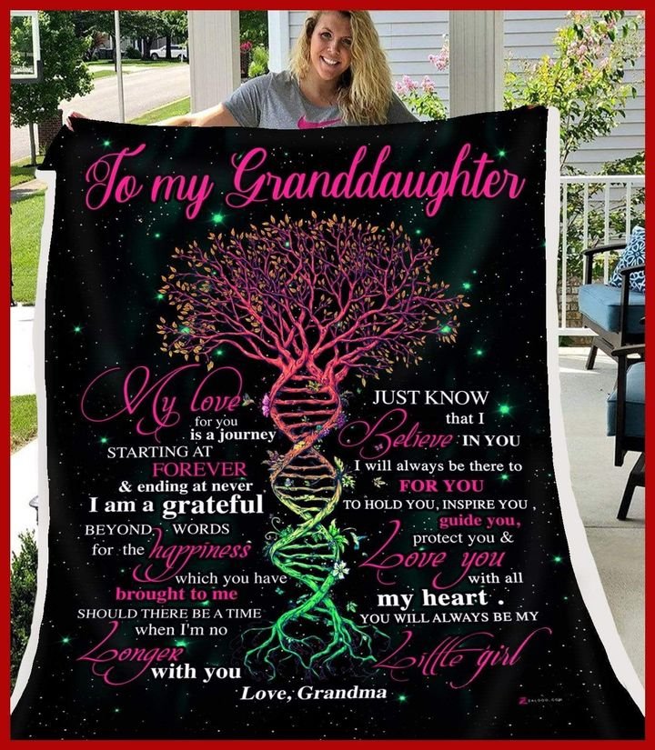 To My Granddaughter Tree Of Life CL260967MDF Sherpa Fleece Blanket