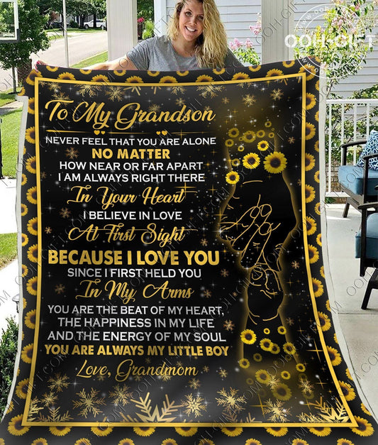 To My Grandson Grandmom CL05110681MDF Sherpa Fleece Blanket