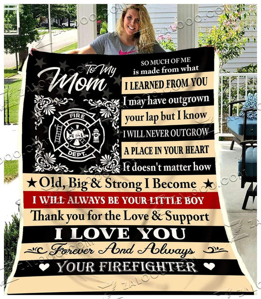 To My Mom Firefighter CL2509121MDF Sherpa Fleece Blanket