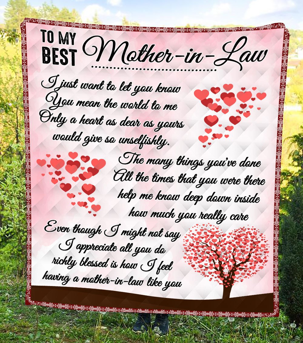 To My Mother In Law Red Heart Tree CL12110216MDQ Quilt Blanket