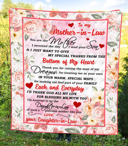 To My Mother In Law Your Daughter In Law CL12110217MDQ Quilt Blanket