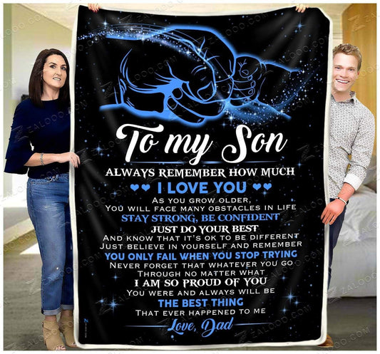 To My Son CL2709520MDF Sherpa Fleece Blanket