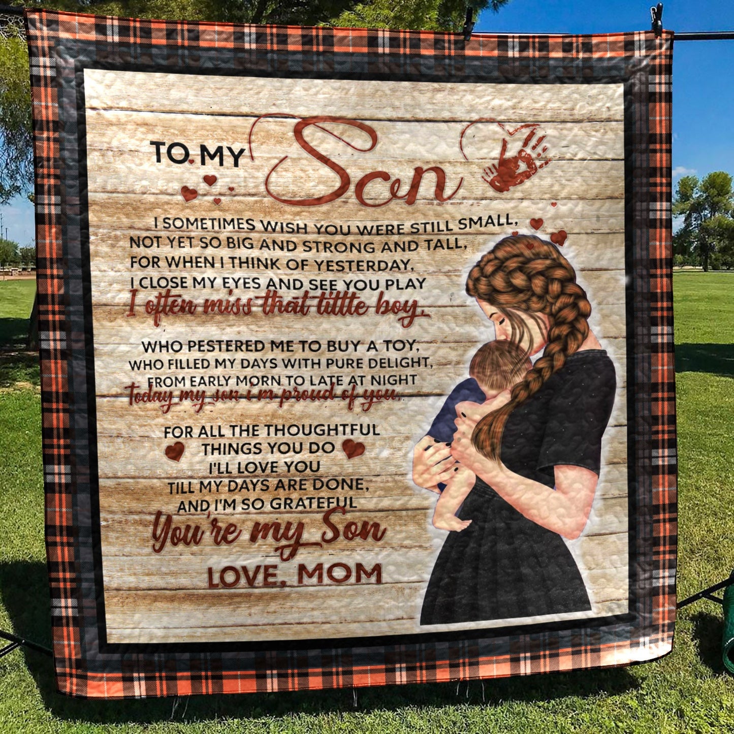 To My Son Mom CL01110543MDQ Quilt Blanket