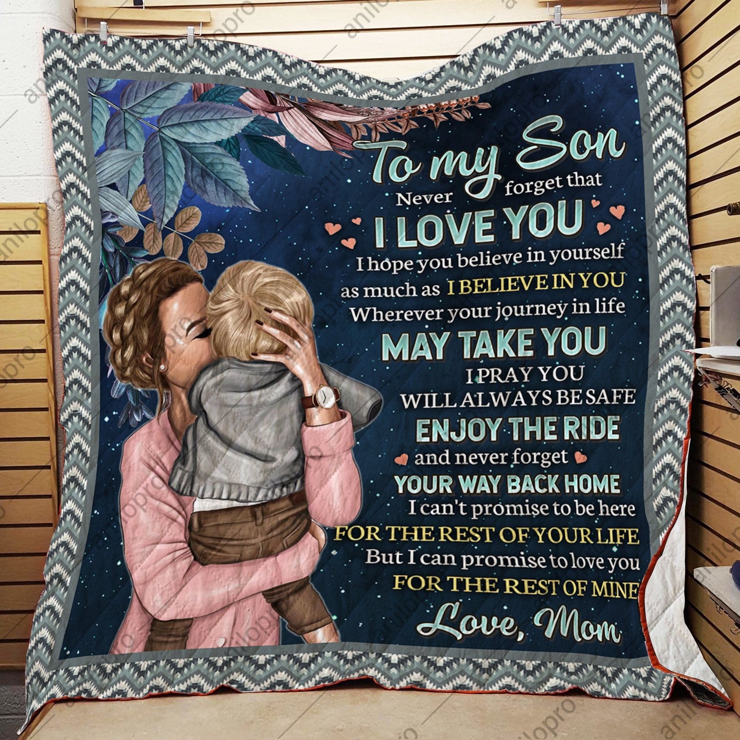 To My Son Mom CL01110544MDQ Quilt Blanket