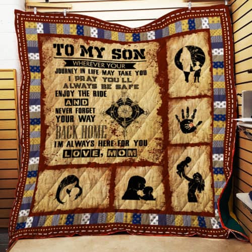 To My Son Mom CL22100526MDQ Quilt Blanket